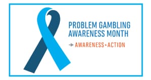 White rectangle with a blue border surrounds a cartoon blue ribbon and text that reads 
