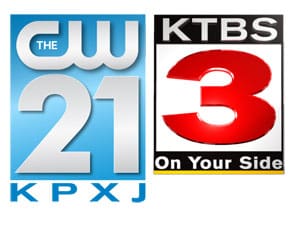Logos for 21 KPXJ and KTBS 3 news stations